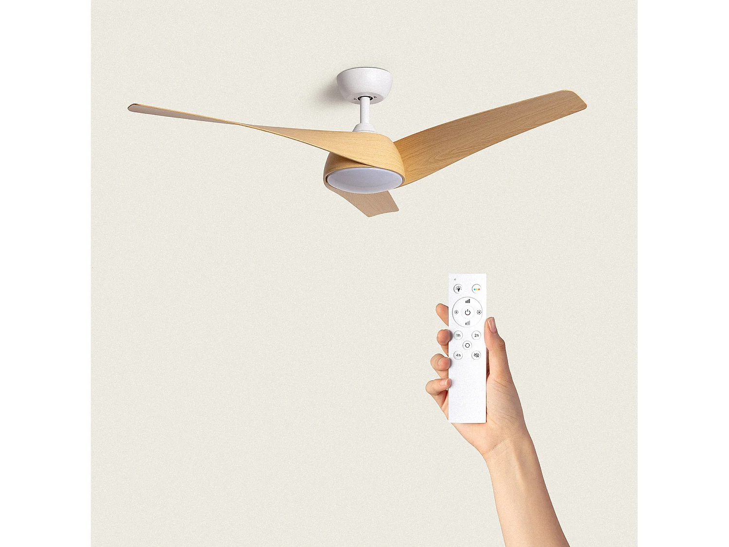 Ventilatore da Soffitto Silenzioso Eubea 132cm Motore DC Bianco CCT Con Luce, Controller a Parete + Telecomando, Wifi: False