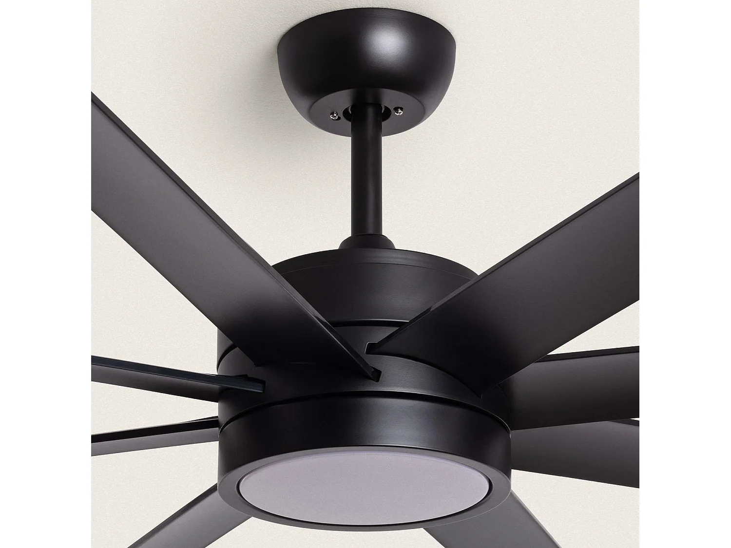 Ventilateur de Plafond Silencieux Hidra Noir 165cm Motor DC   Avec lumière, Contrôleur mural + télécommande, Wifi: True