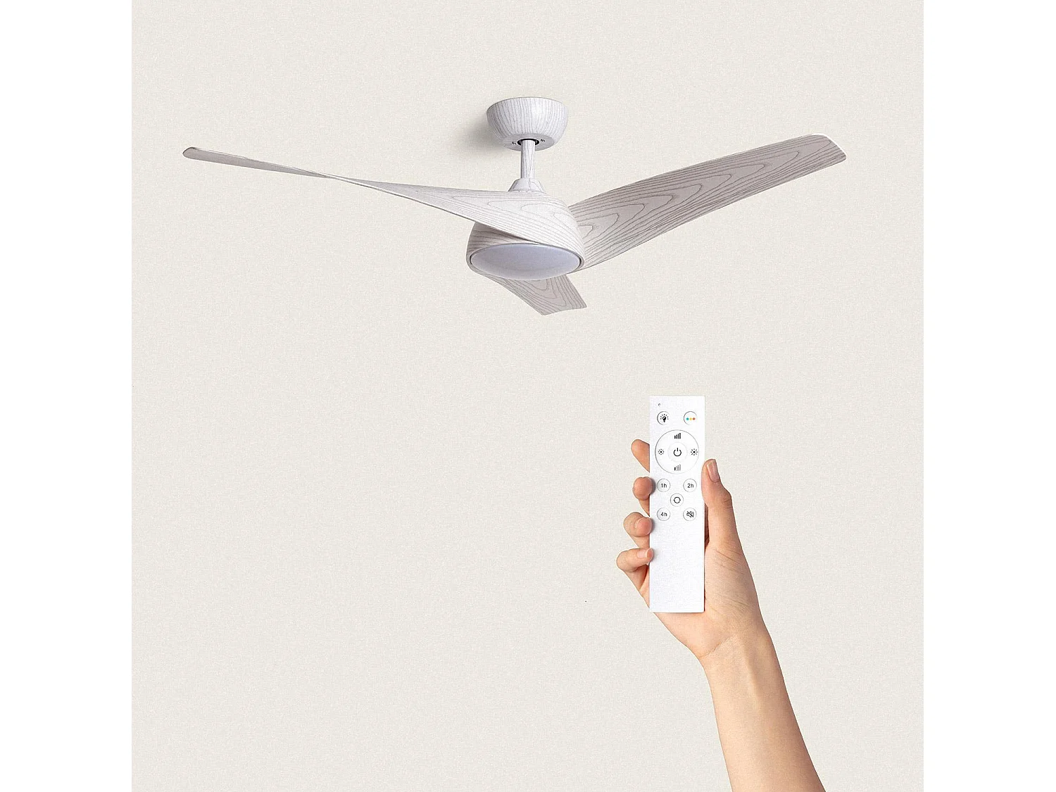 Ventilateur de Plafond Silencieux Eubea 132cm Moteur DC Bois blanc CCT Avec lumière, Télécommande, Wifi: False