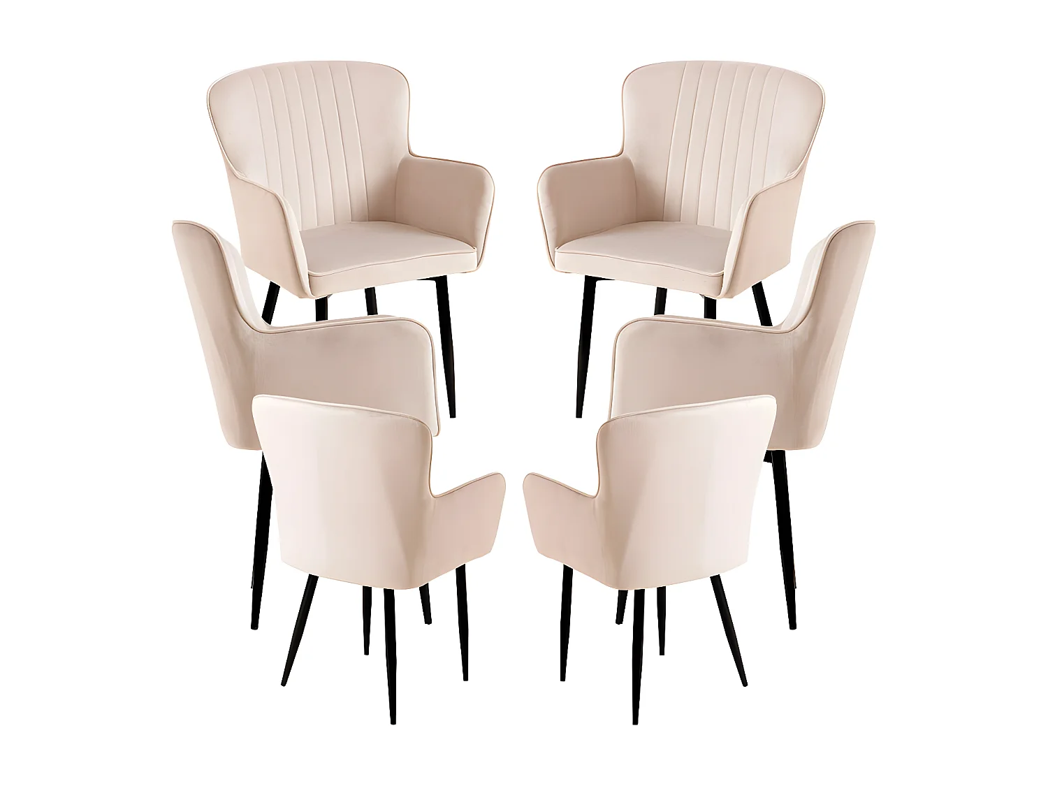 Packs Sillas Comedor - Pack 6 Sillas Dalye Terciopelo - Beige