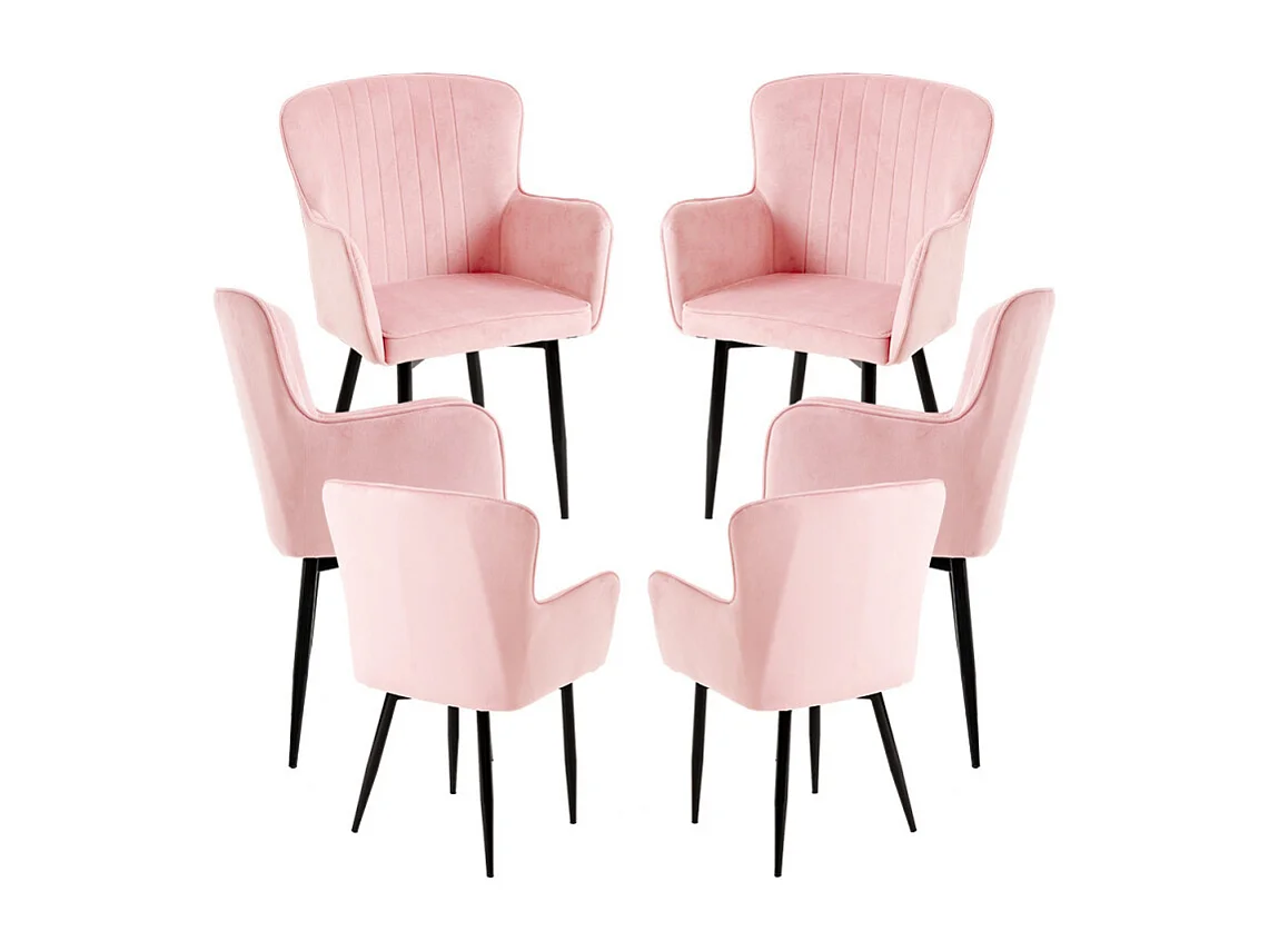 Packs Sillas Comedor - Pack 6 Sillas Dalye Terciopelo - Rosa