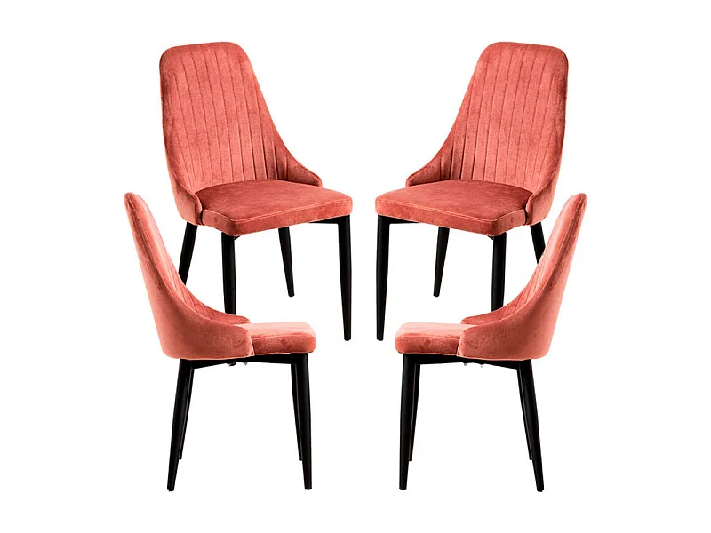 Packs Sillas Comedor - Pack 4 Sillas Kan Terciopelo - Rosa