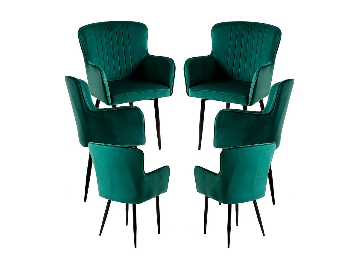 Packs Sillas Comedor - Pack 6 Sillas Dalye Terciopelo - Verde