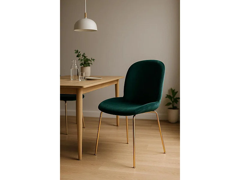 Sillas Comedor - Silla Bille Golden Terciopelo - Verde