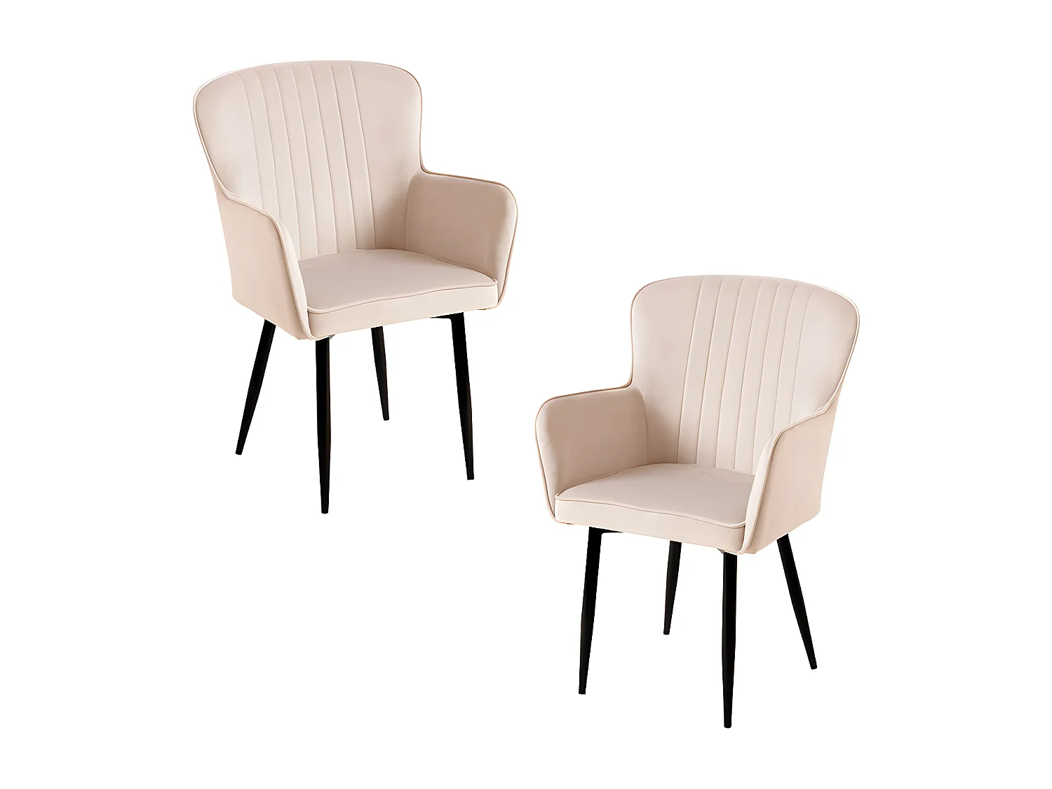 Packs Sillas Comedor - Pack 2 Sillas Dalye Terciopelo - Beige