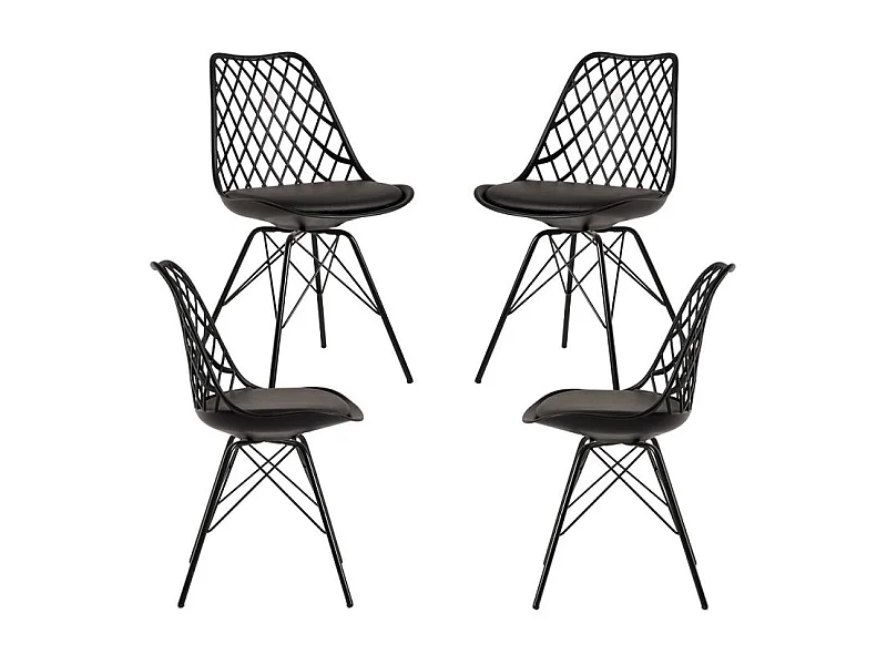 Packs Sillas Comedor - Pack 4 Sillas Iron Mima - Negro