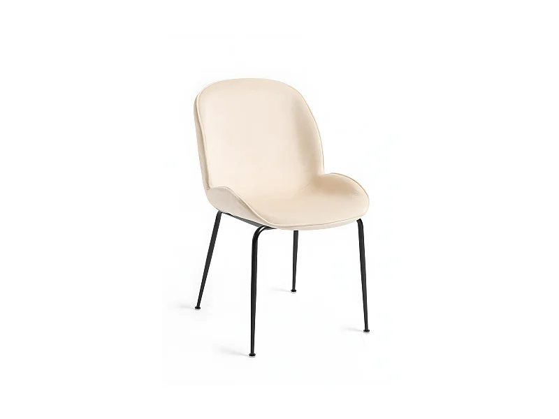 Sillas Comedor - Silla Bille Black Terciopelo - Beige