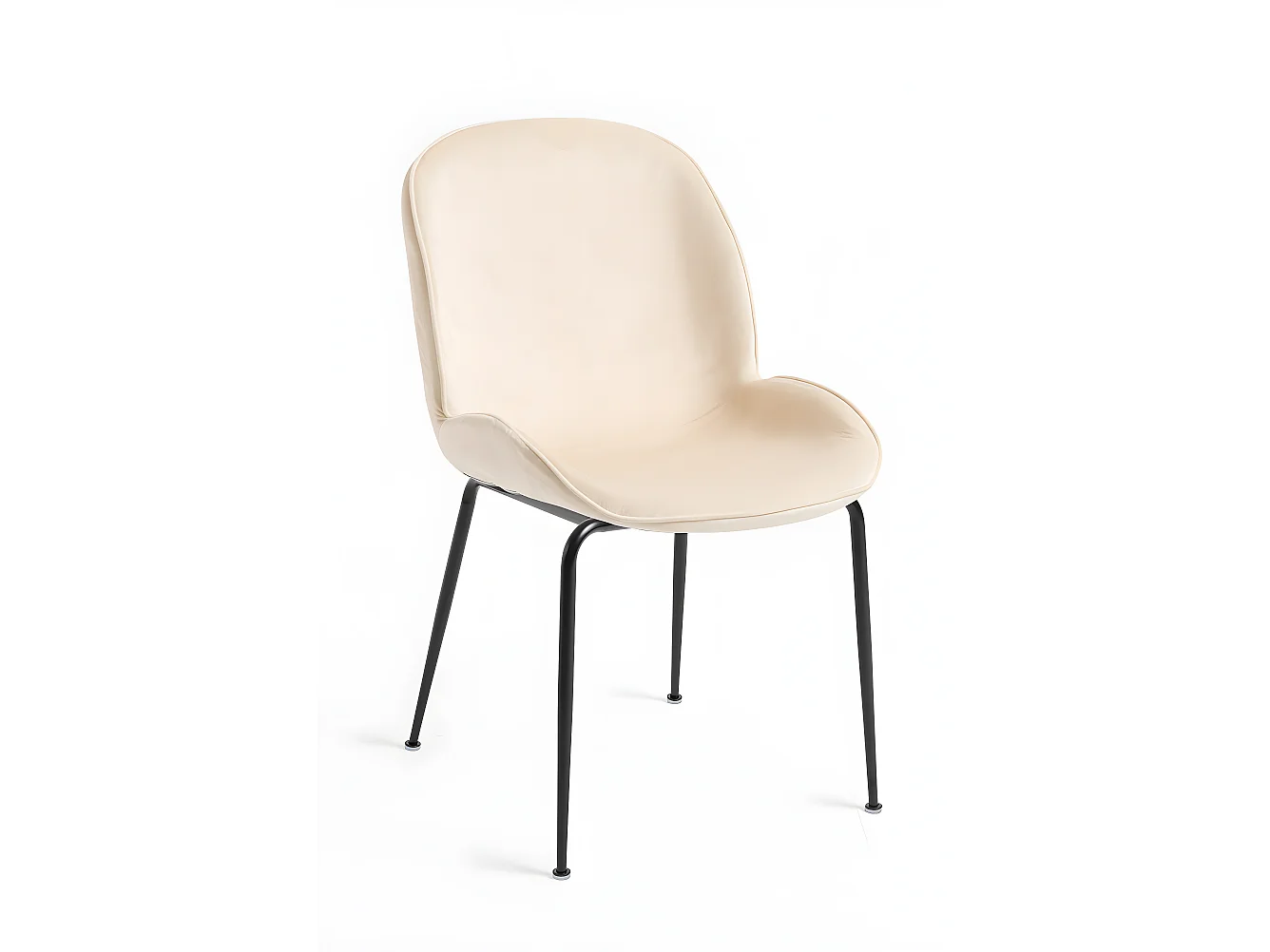 Sillas Comedor - Silla Bille Black Terciopelo - Beige