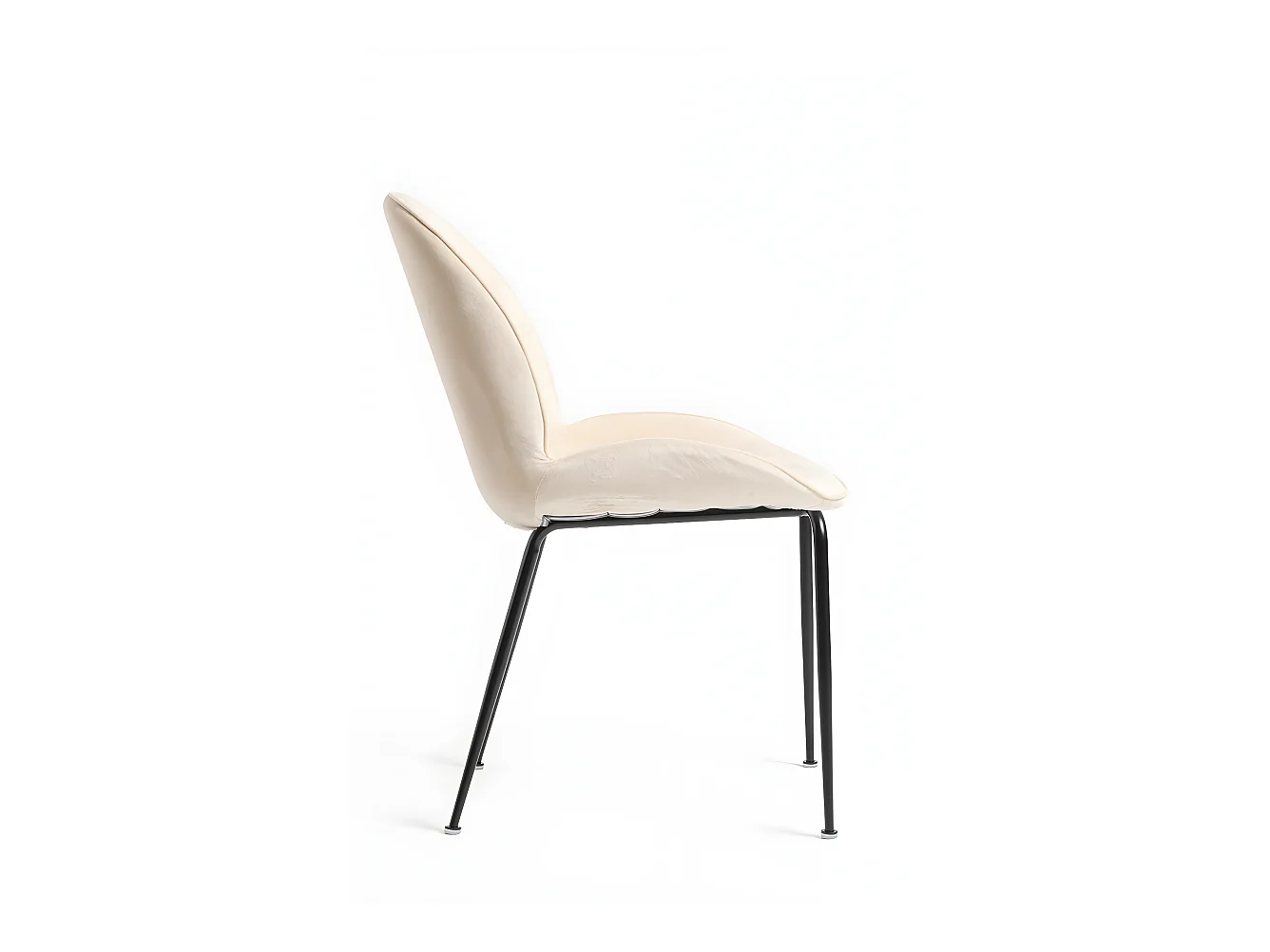 Sillas Comedor - Silla Bille Black Terciopelo - Beige