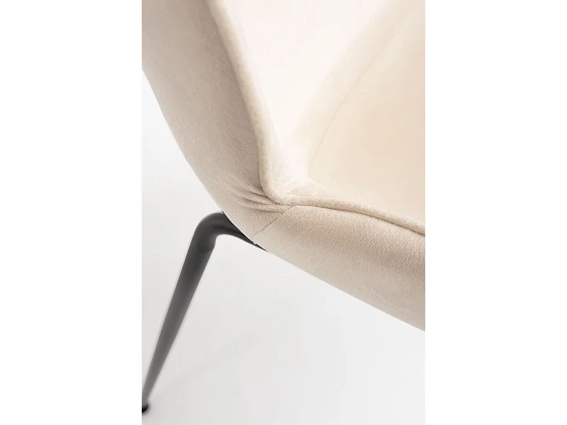 Sillas Comedor - Silla Bille Black Terciopelo - Beige