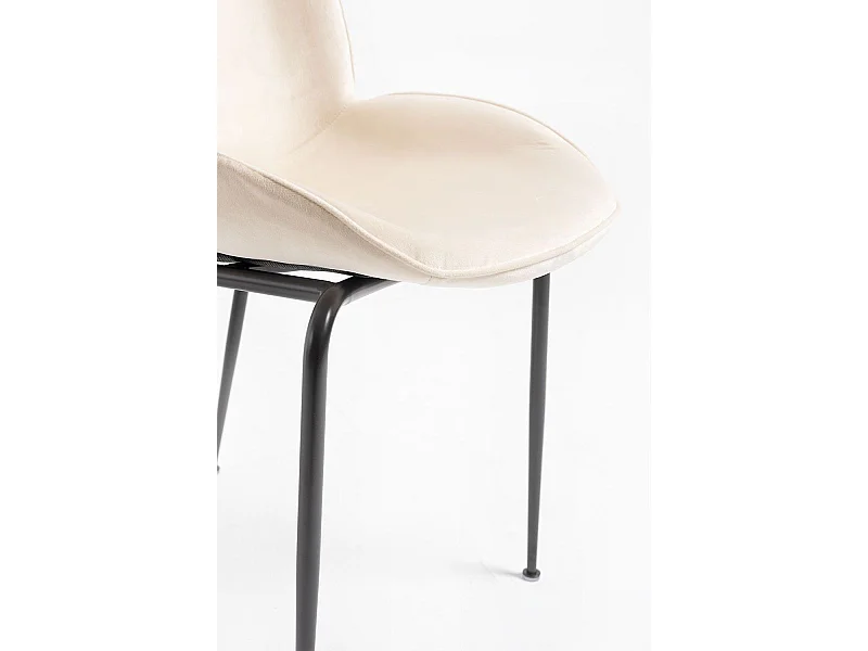 Sillas Comedor - Silla Bille Black Terciopelo - Beige