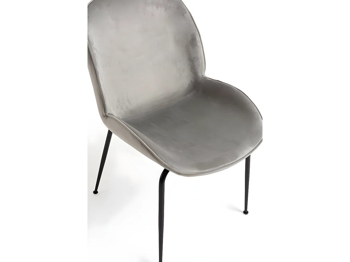 Sillas Comedor - Silla Bille Black Terciopelo - Gris claro