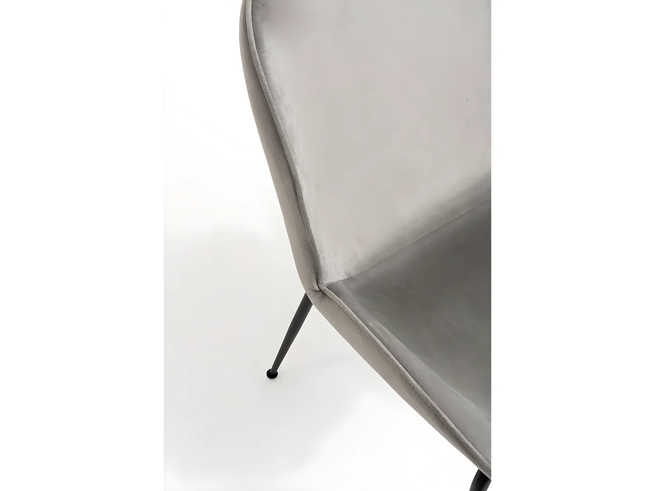 Sillas Comedor - Silla Bille Black Terciopelo - Gris claro