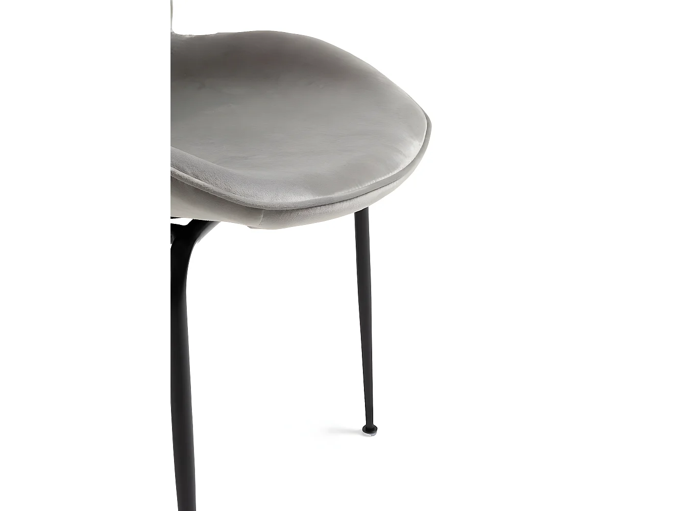 Sillas Comedor - Silla Bille Black Terciopelo - Gris claro