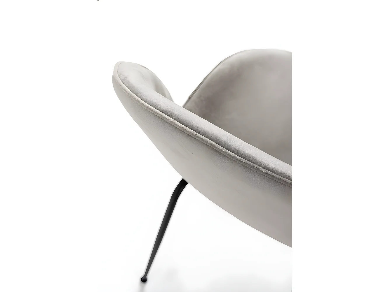 Sillas Comedor - Silla Bille Black Terciopelo - Gris claro