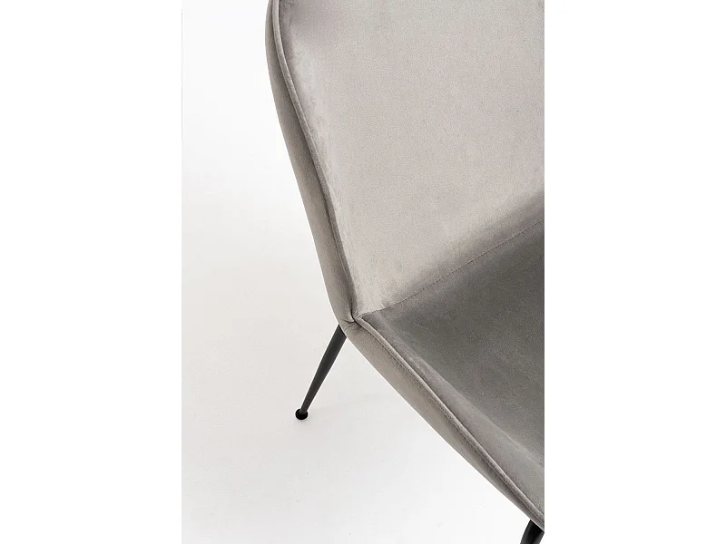 Sillas Comedor - Silla Bille Black Terciopelo - Gris claro
