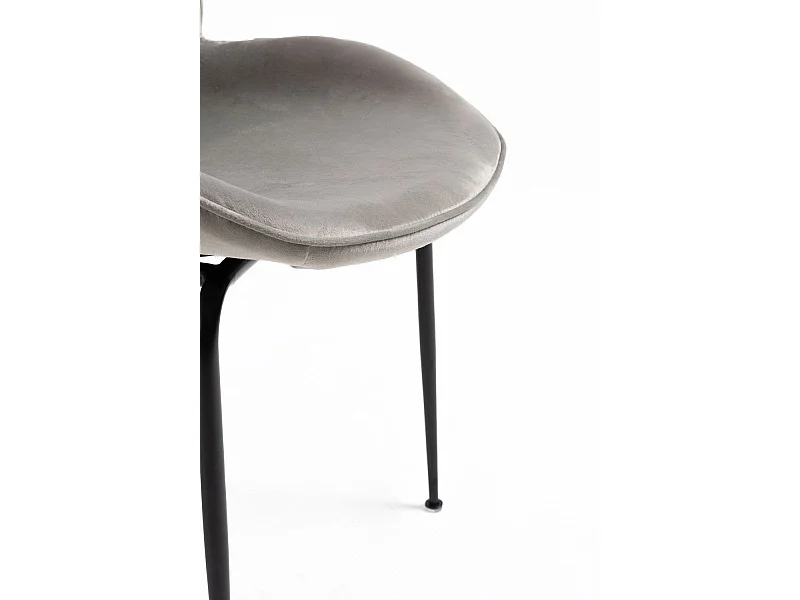 Sillas Comedor - Silla Bille Black Terciopelo - Gris claro