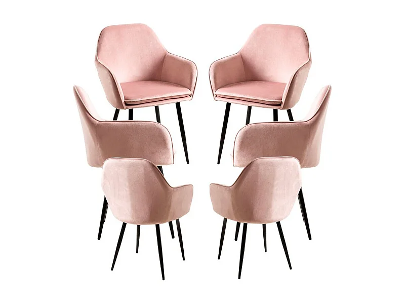 Packs Sillas Comedor - Pack 6 Sillas Chic Black - Rosa