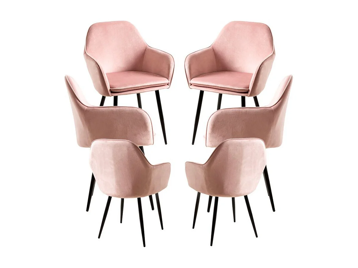 Packs Sillas Comedor - Pack 6 Sillas Chic Black - Rosa