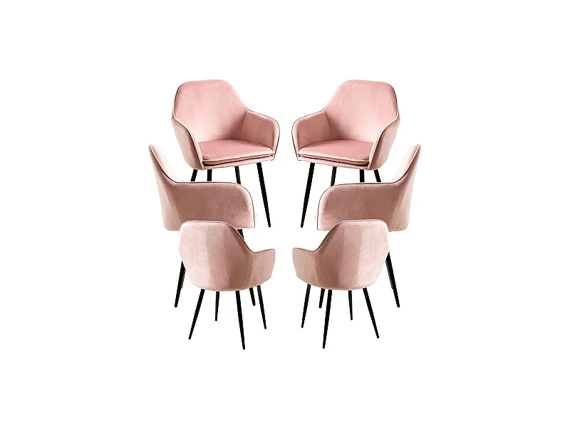 Packs Sillas Comedor - Pack 6 Sillas Chic Black - Rosa