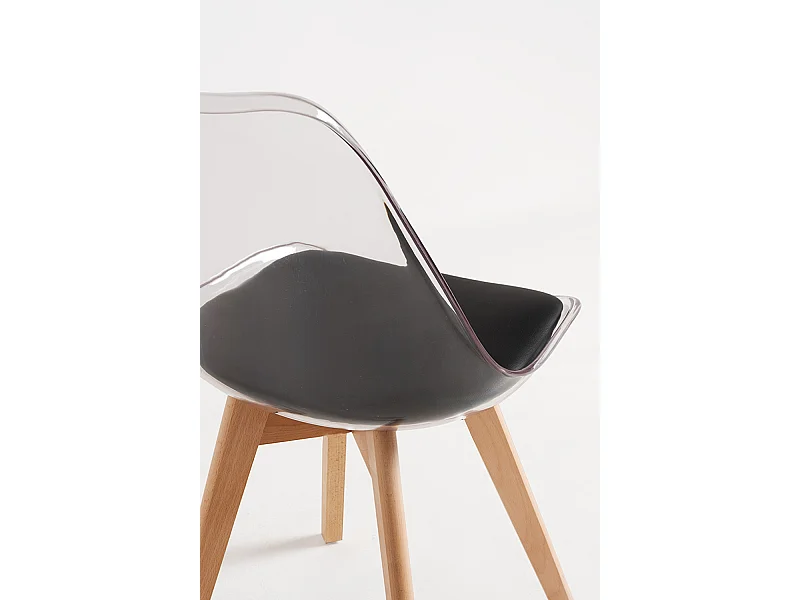 Packs Sillas Comedor - Pack 6 Sillas Synk Transparente Asiento - Negro
