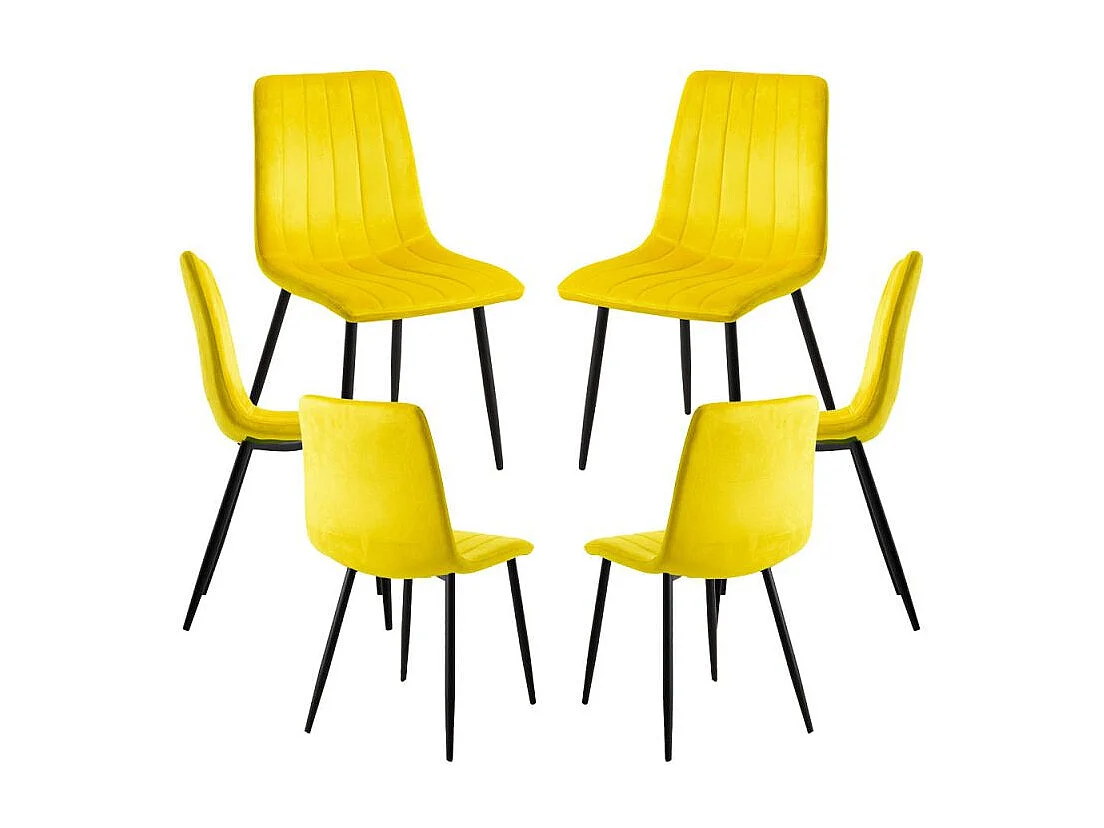 Packs Sillas Comedor - Pack 6 Sillas Liny Terciopelo - Amarillo