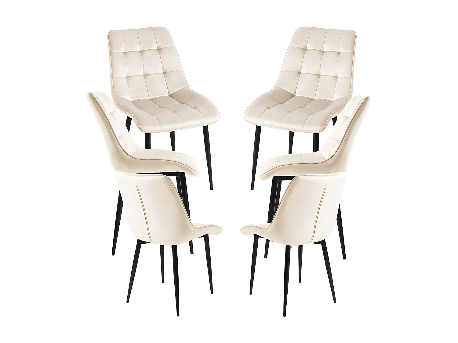 Packs Sillas Comedor - Pack 6 Sillas Cade Terciopelo - Beige