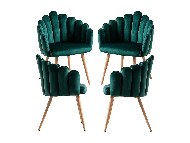 Packs Sillas Comedor - Pack 4 Sillones Main Terciopelo - Verde