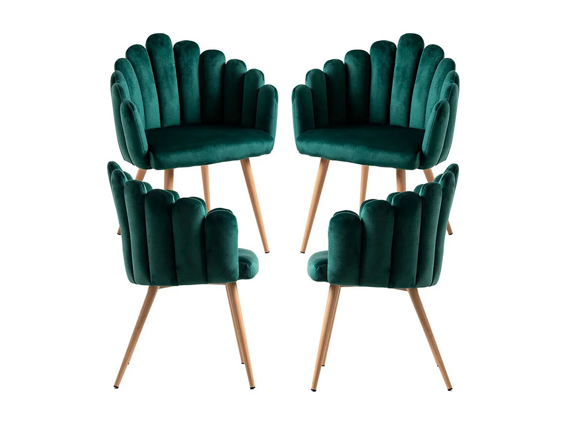 Packs Sillas Comedor - Pack 4 Sillones Main Terciopelo - Verde