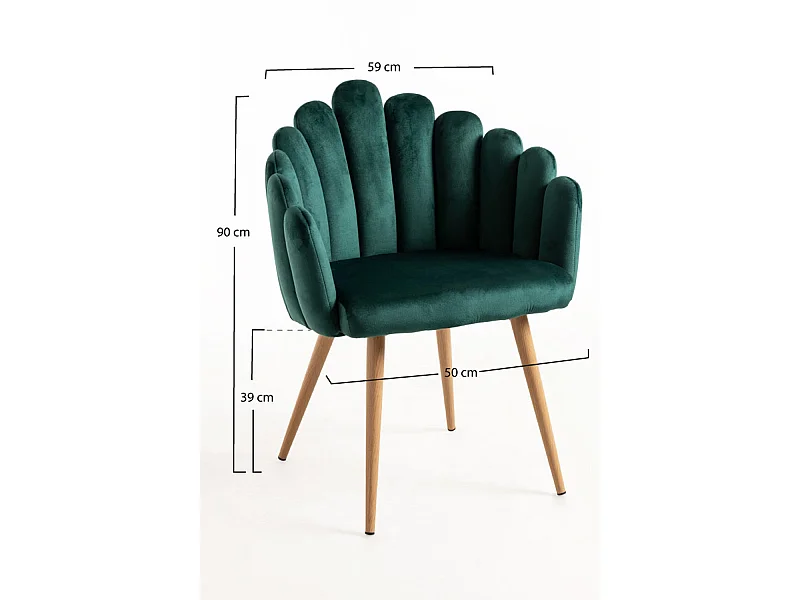 Packs Sillas Comedor - Pack 4 Sillones Main Terciopelo - Verde