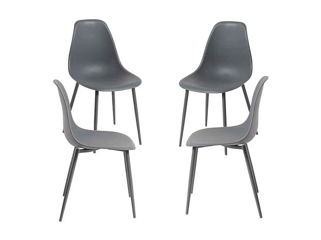 Packs Sillas Comedor - Pack 4 Sillas Mykle Total - Gris oscuro