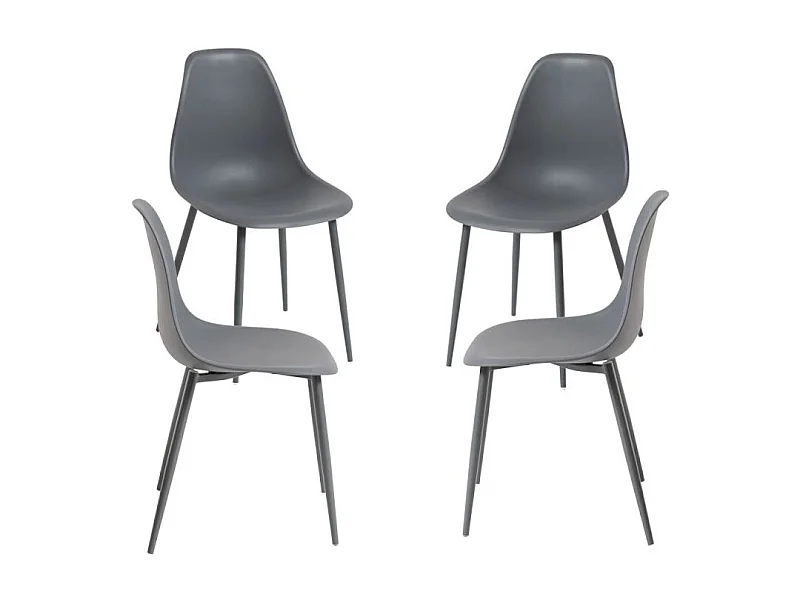 Packs Sillas Comedor - Pack 4 Sillas Mykle Total - Gris oscuro