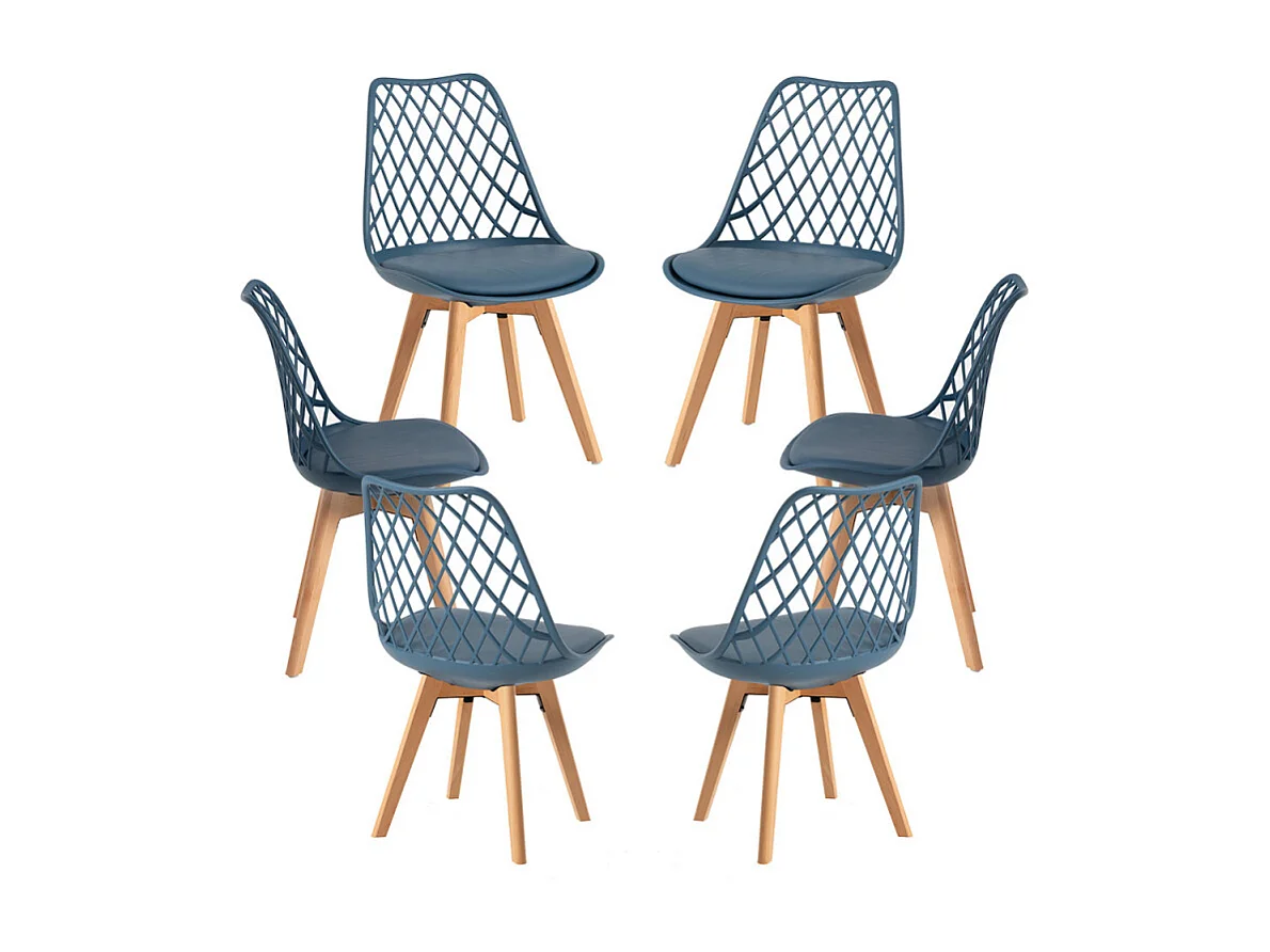 Packs Sillas Comedor - Pack 6 Sillas Mima - Azul Petróleo