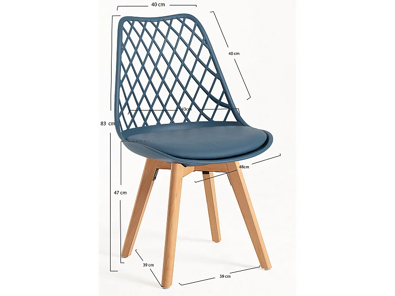 Packs Sillas Comedor - Pack 6 Sillas Mima - Azul Petróleo