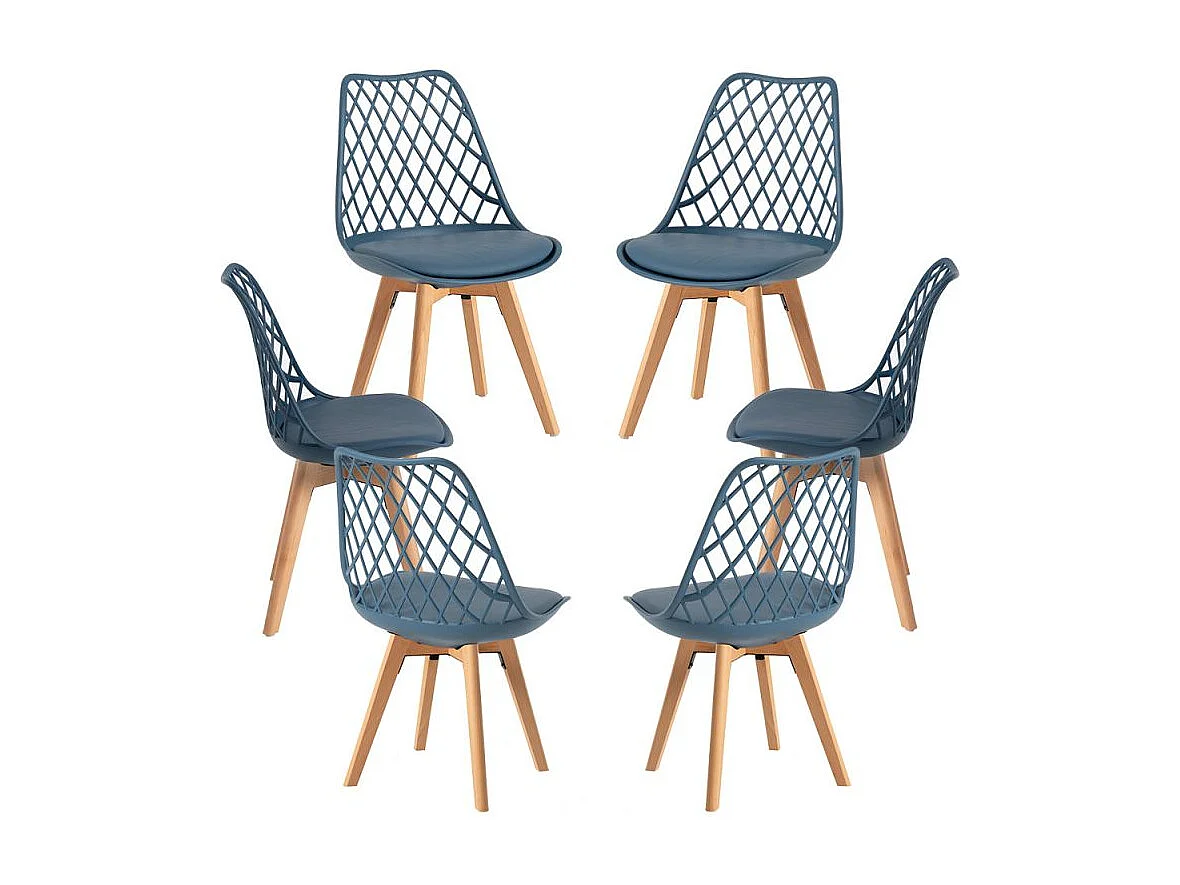 Packs Sillas Comedor - Pack 6 Sillas Mima - Azul Petróleo