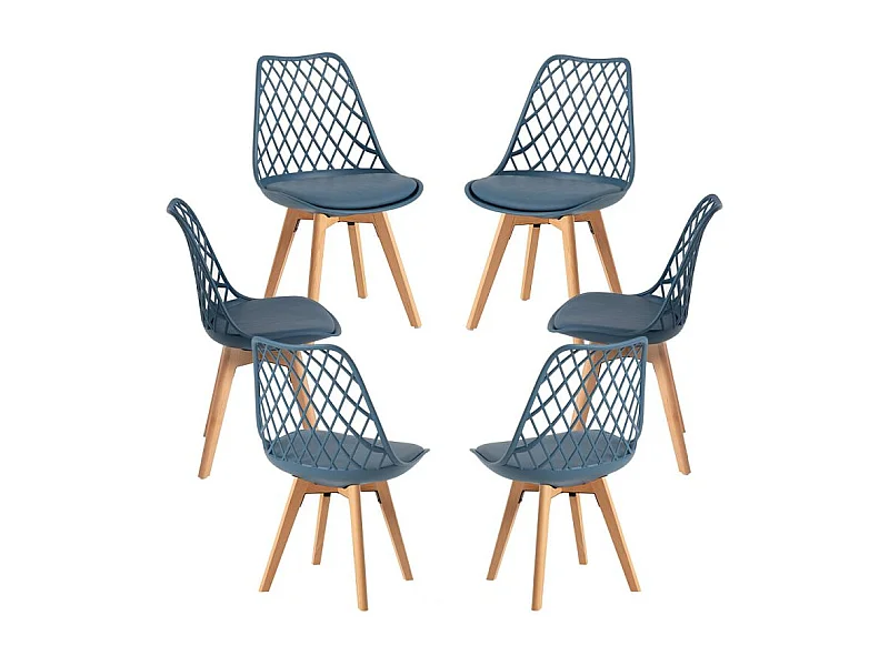 Packs Sillas Comedor - Pack 6 Sillas Mima - Azul Petróleo
