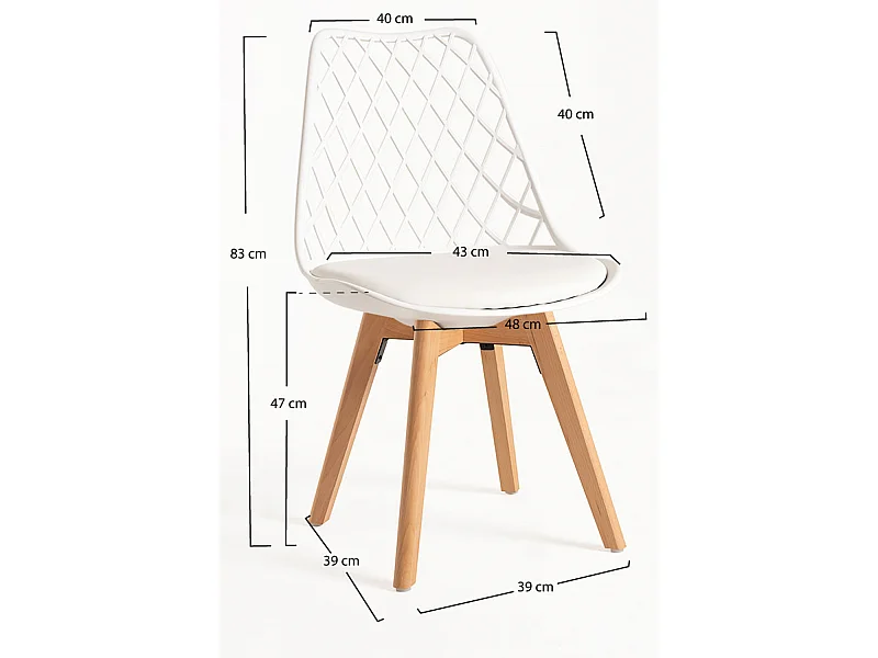 Packs Sillas Comedor - Pack 4 Sillas Mima - Blanco