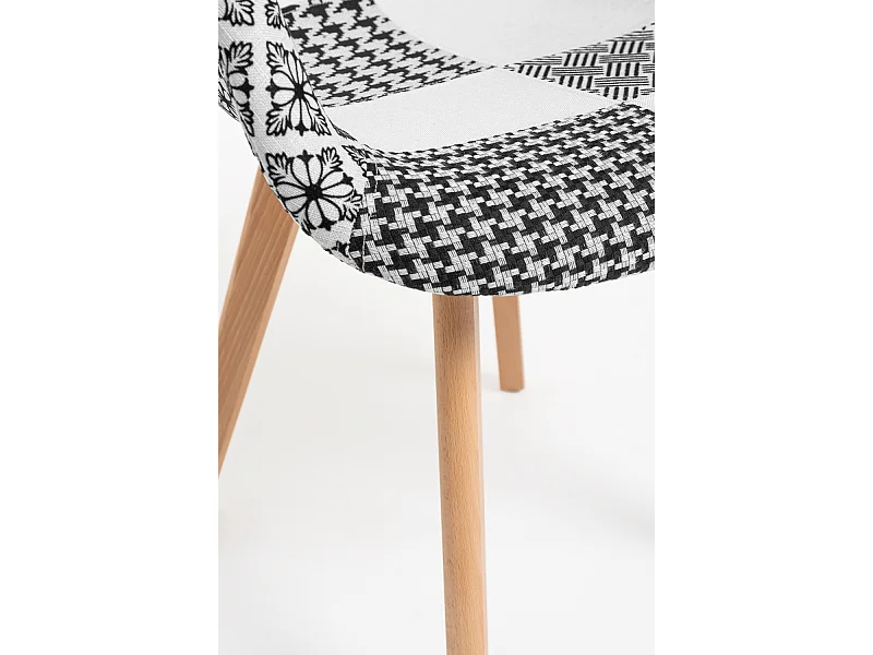Packs Sillas Comedor - Pack 4 Sillas Belu Patchwork - Patchwork blanco y negro