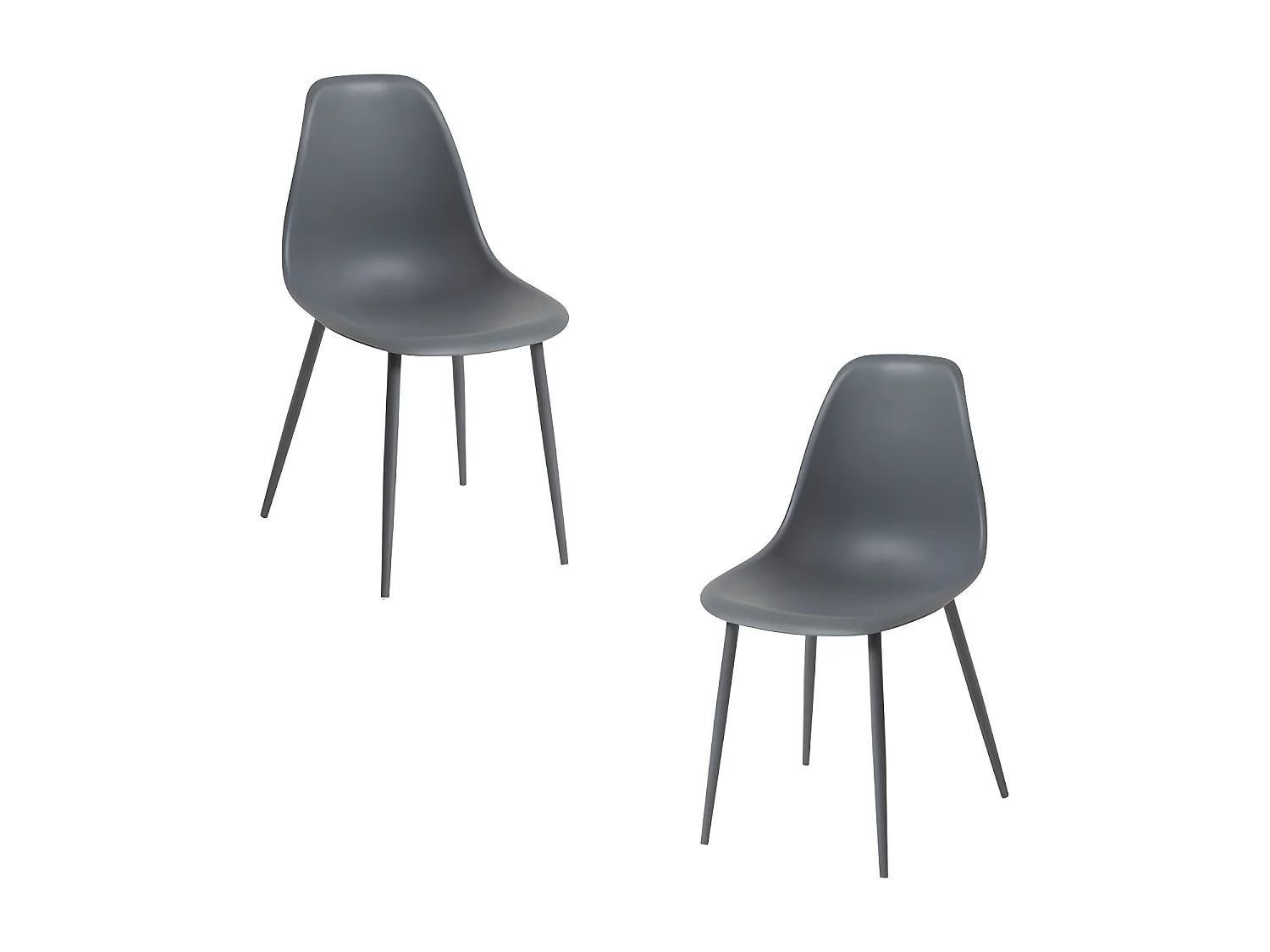 Packs Sillas Comedor - Pack 2 Sillas Mykle Total - Gris oscuro