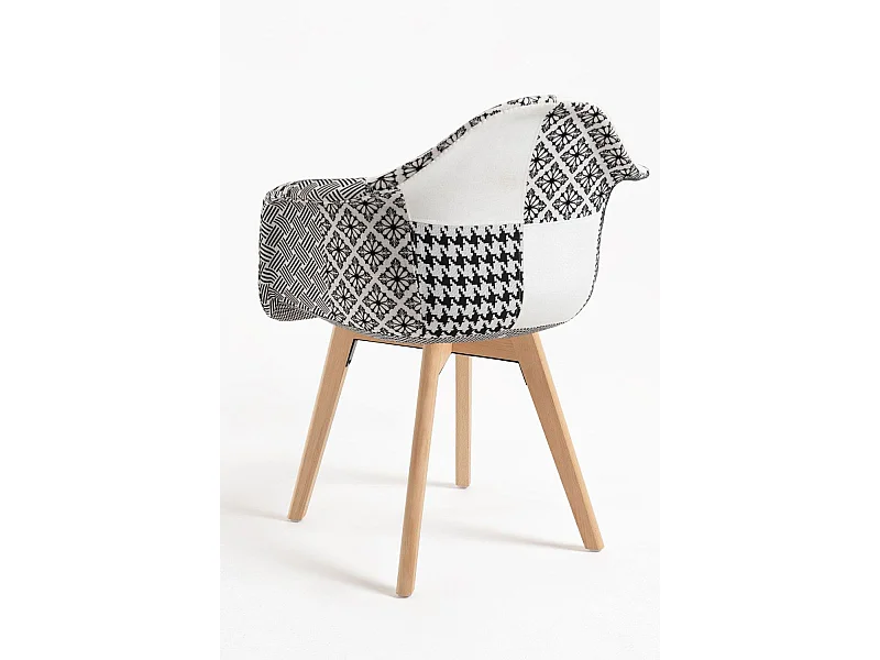 Packs Sillas Comedor - Pack 2 Sillas Belu Patchwork - Patchwork blanco y negro