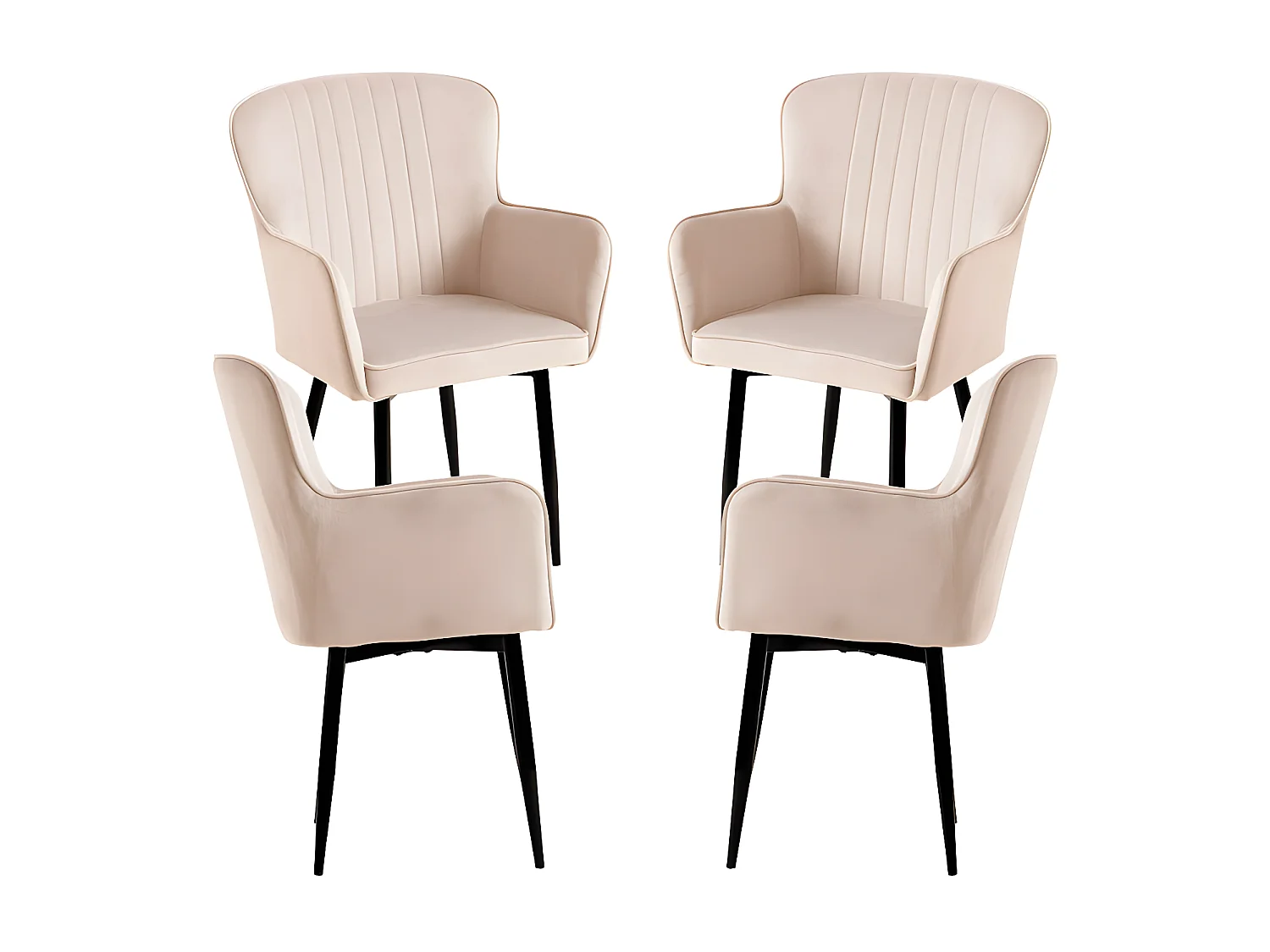 Packs Sillas Comedor - Pack 4 Sillas Dalye Terciopelo - Beige