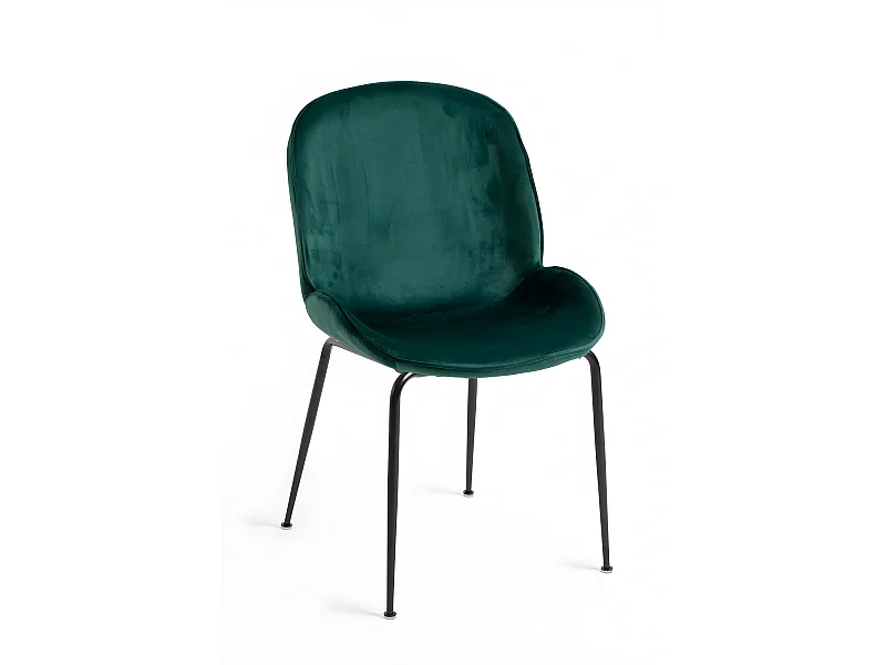 Sillas Comedor - Silla Bille Black Terciopelo - Verde