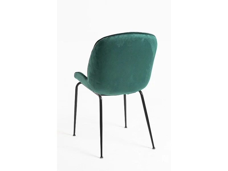 Sillas Comedor - Silla Bille Black Terciopelo - Verde