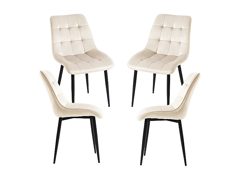 Packs Sillas Comedor - Pack 4 Sillas Cade Terciopelo - Beige
