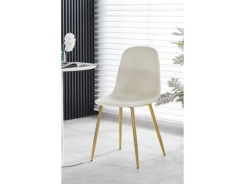 Sillas Comedor - Silla Golden Teok Terciopelo - Beige