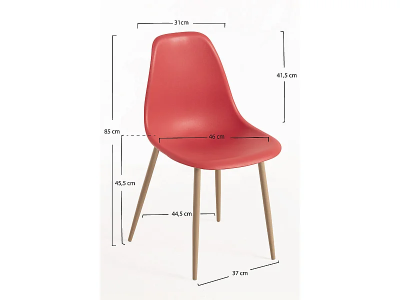 Packs Sillas Comedor - Pack 6 Sillas Mykle - Rojo