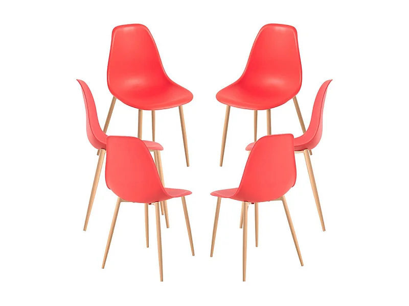 Packs Sillas Comedor - Pack 6 Sillas Mykle - Rojo