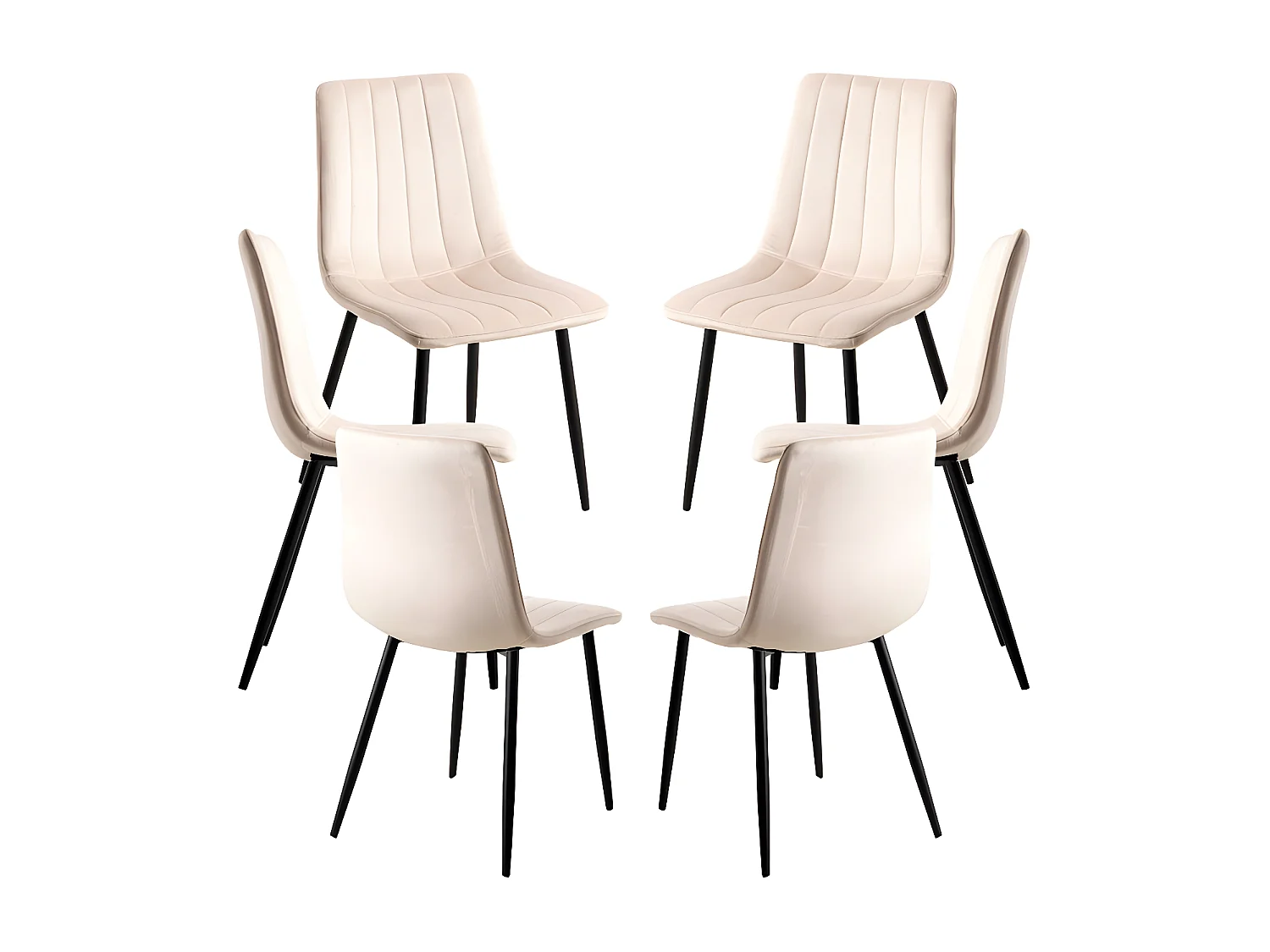 Packs Sillas Comedor - Pack 6 Sillas Liny Terciopelo - Beige