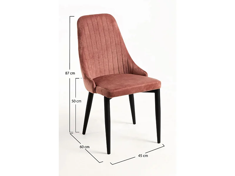 Packs Sillas Comedor - Pack 6 Sillas Kan Terciopelo - Rosa