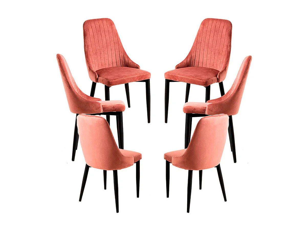 Packs Sillas Comedor - Pack 6 Sillas Kan Terciopelo - Rosa